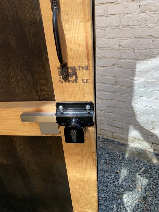 Gate lock and handle installation