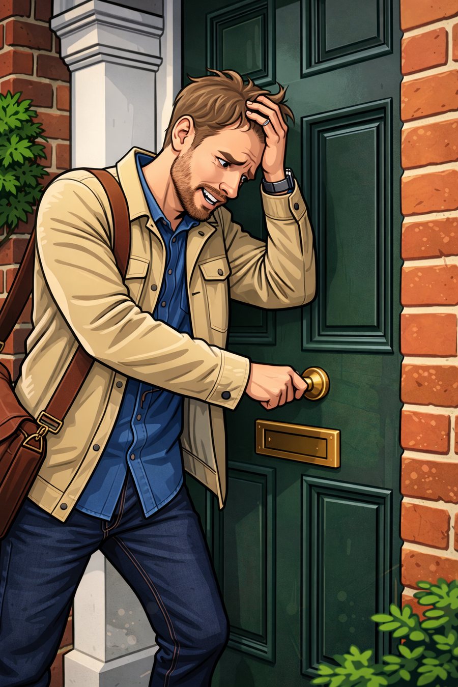 A man locked out of his home, unable to get in